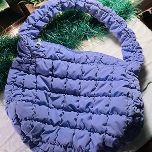 Purple puffer bag